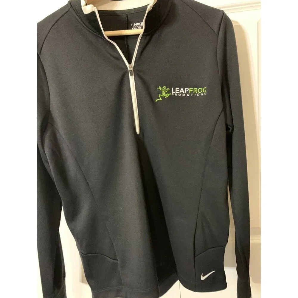 NIKE Golf Dri-Fit Black Long Sleeve Pullover Jacket Leapfrog Promotions‎ Mens XL